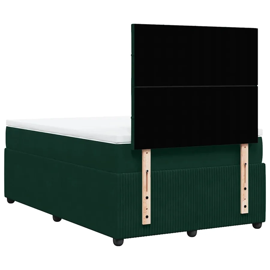 Sommier à lattes de lit avec matelas vert foncé 120x190 cm - 6