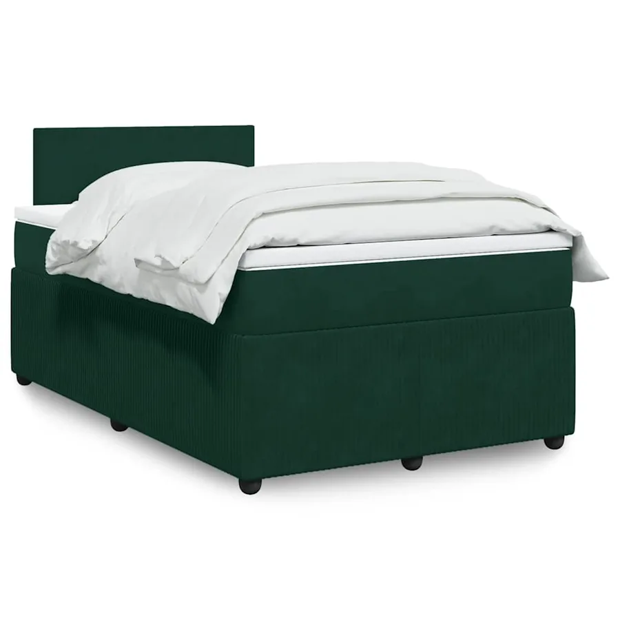 Sommier à lattes de lit avec matelas vert foncé 120x190 cm