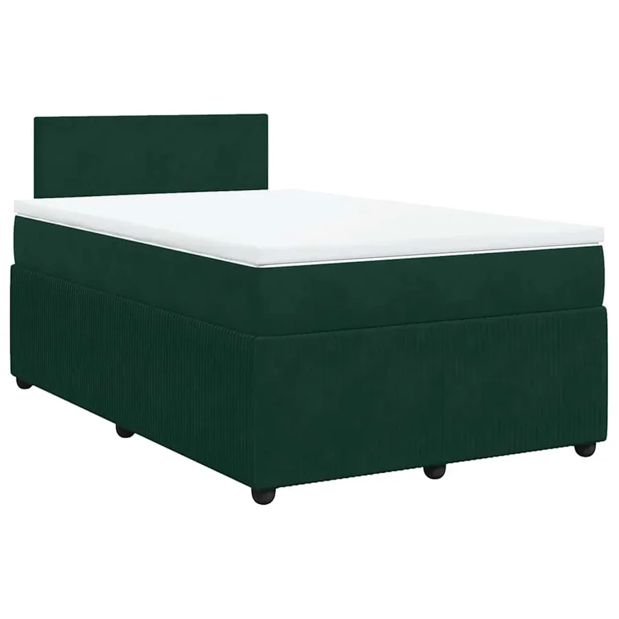 Sommier à lattes de lit avec matelas vert foncé 120x190 cm - 2