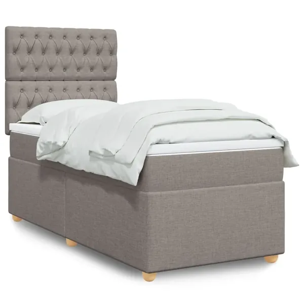 Sommier à lattes de lit avec matelas Taupe 80x200 cm Tissu