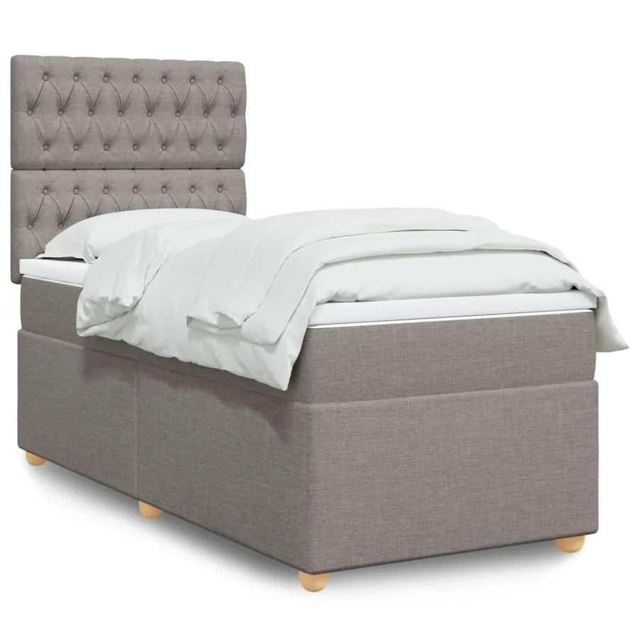 Sommier à lattes de lit avec matelas Taupe 80x200 cm Tissu