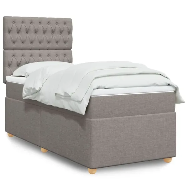 Sommier à lattes de lit avec matelas Taupe 80x200 cm Tissu