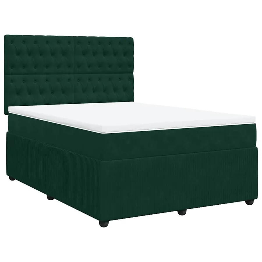 Sommier à lattes de lit et matelas Vert foncé 160x200cm Velours - 2