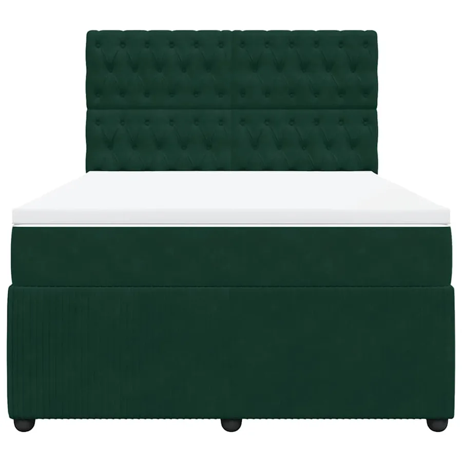 Sommier à lattes de lit et matelas Vert foncé 160x200cm Velours - 4