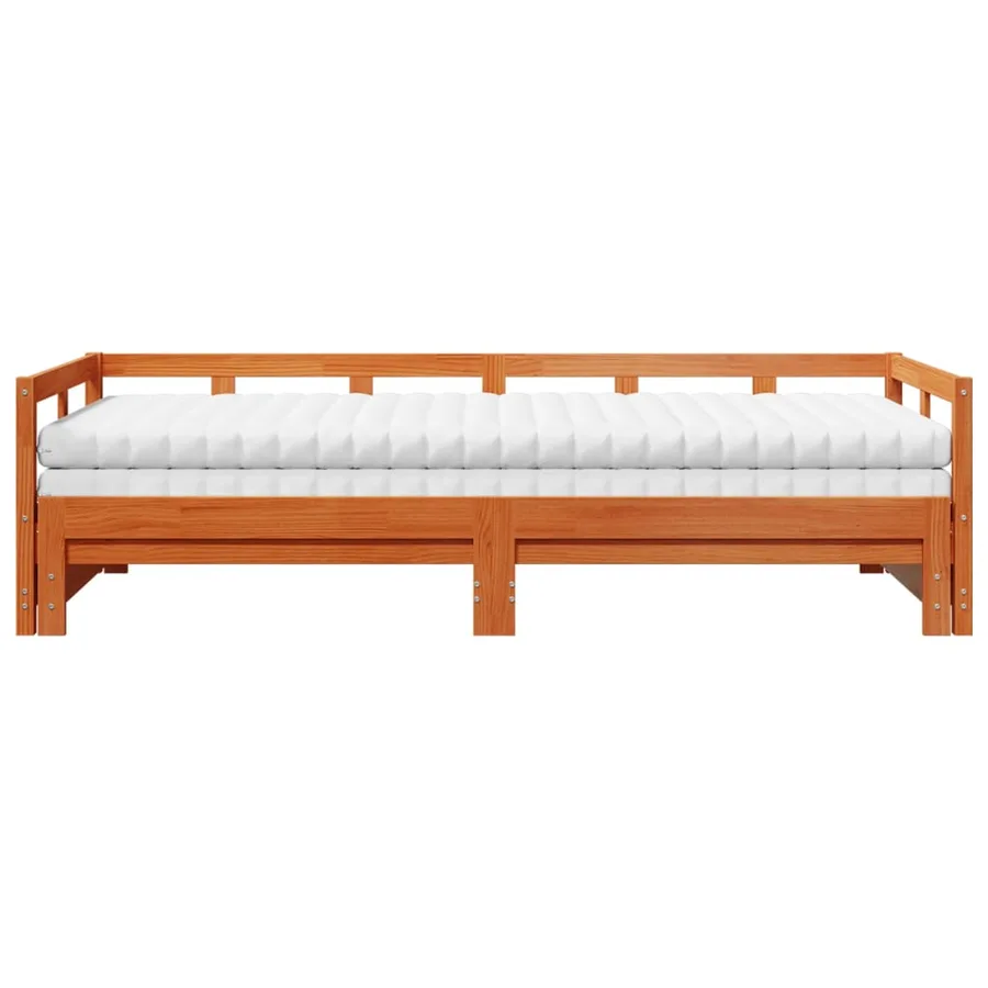 Lit de jour et lit gigogne et matelas 80x200 cm bois pin massif - 4