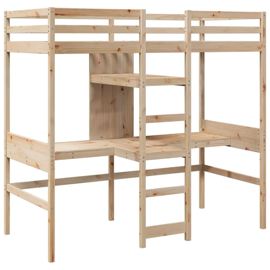 Cadre de lit superposé sans matelas 80x200cm bois massif de pin - 3