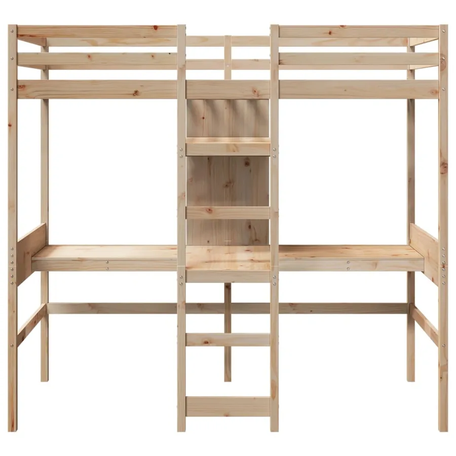 Cadre de lit superposé sans matelas 80x200cm bois massif de pin - 5