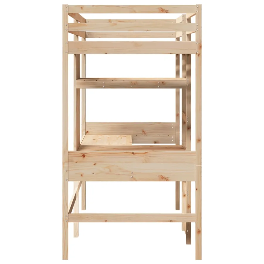 Cadre de lit superposé sans matelas 80x200cm bois massif de pin - 6