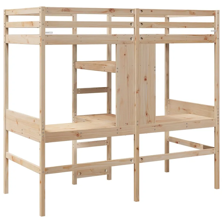Cadre de lit superposé sans matelas 80x200cm bois massif de pin - 7