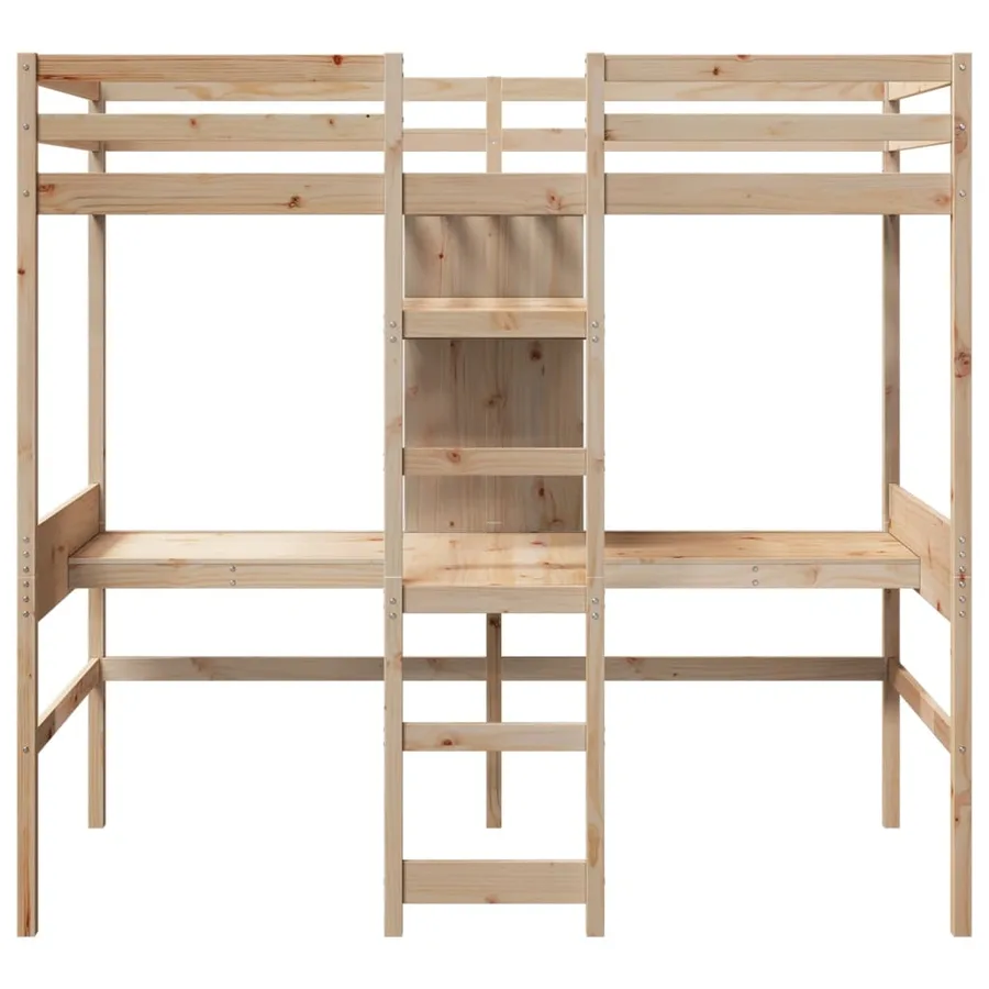 Cadre de lit superposé sans matelas 75x190cm bois de pin massif - 5