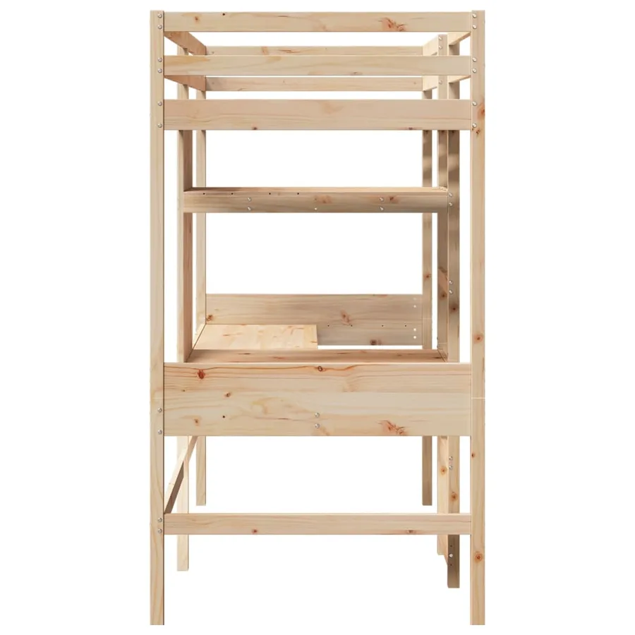 Cadre de lit superposé sans matelas 75x190cm bois de pin massif - 6