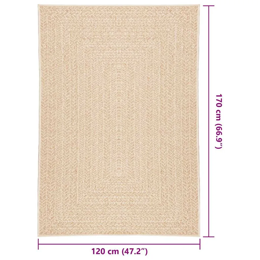 Tapis ZIZUR beige 120x170 cm aspect de jute intérieur extérieur - 8