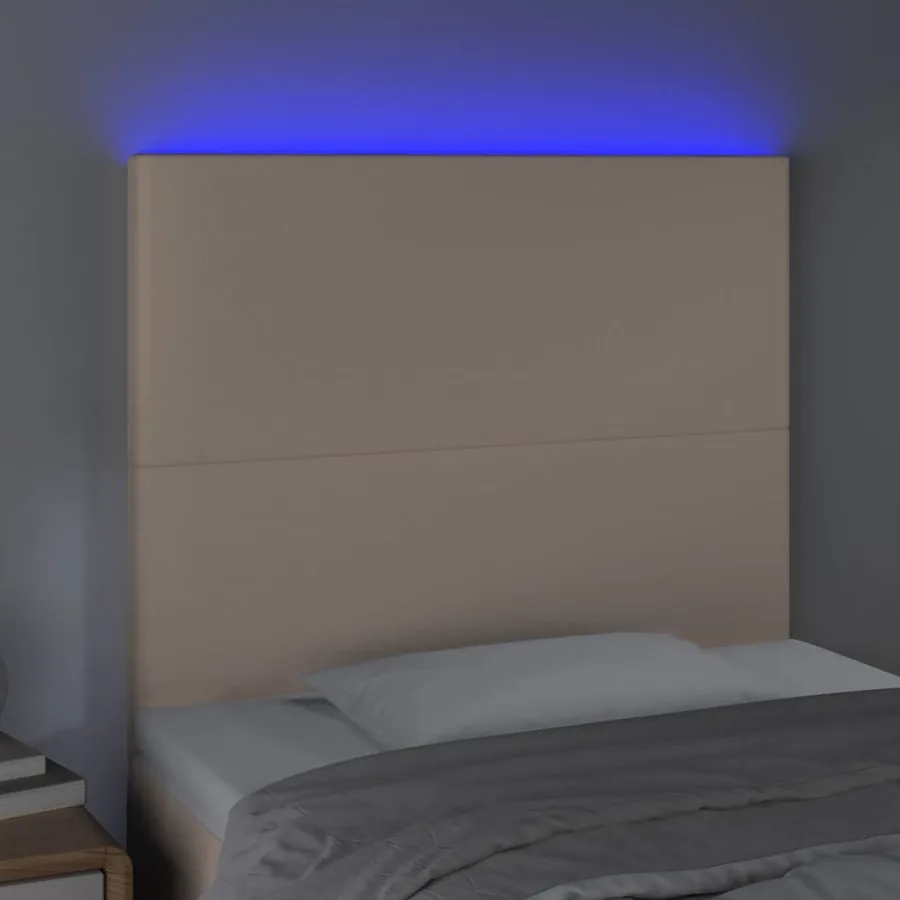Tête de lit à LED Cappuccino 90x5x118/128 cm Similicuir - 3