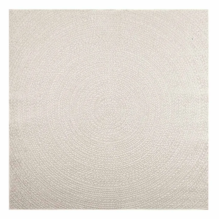Tapis ZIZUR crème 200x200 cm aspect de jute intérieur extérieur - 3