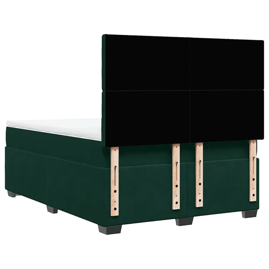Sommier à lattes de lit et matelas Vert foncé 160x200cm Velours - 10