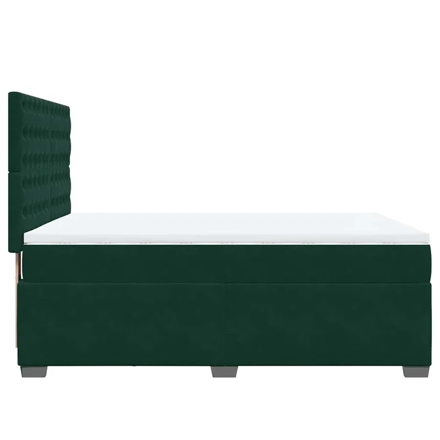 Sommier à lattes de lit et matelas Vert foncé 160x200cm Velours - 9