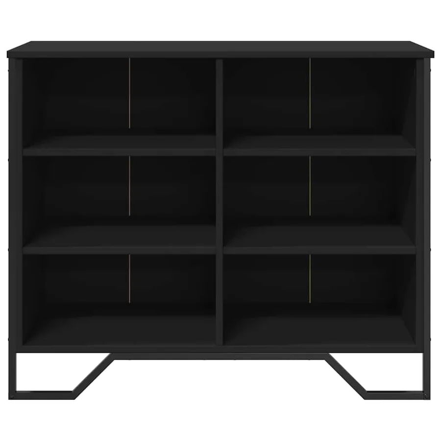 Buffet noir 91x35,5x74,5 cm bois d’ingénierie - 4