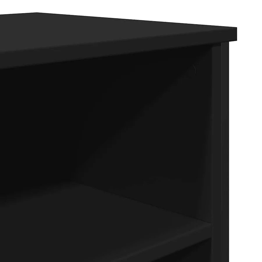 Buffet noir 91x35,5x74,5 cm bois d’ingénierie - 7