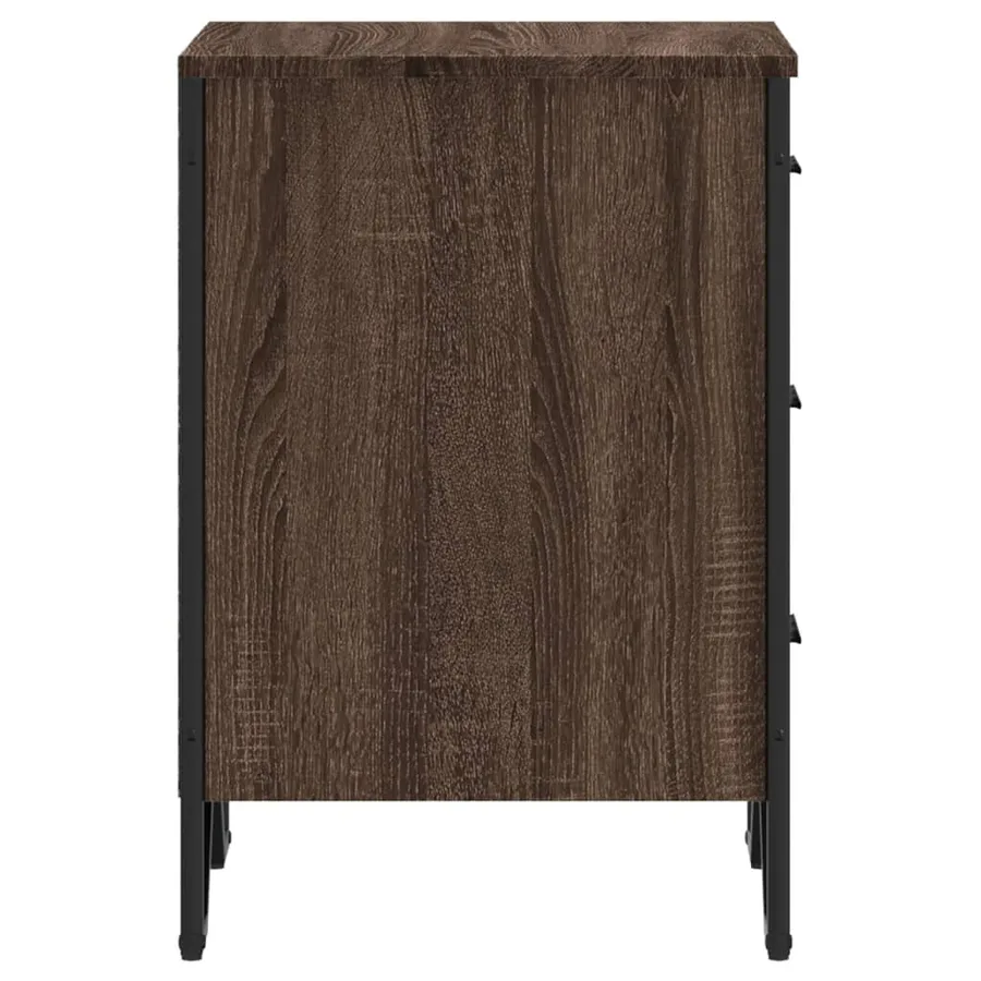 Table de chevet chêne marron 40x41x60 cm bois d'ingénierie - 6