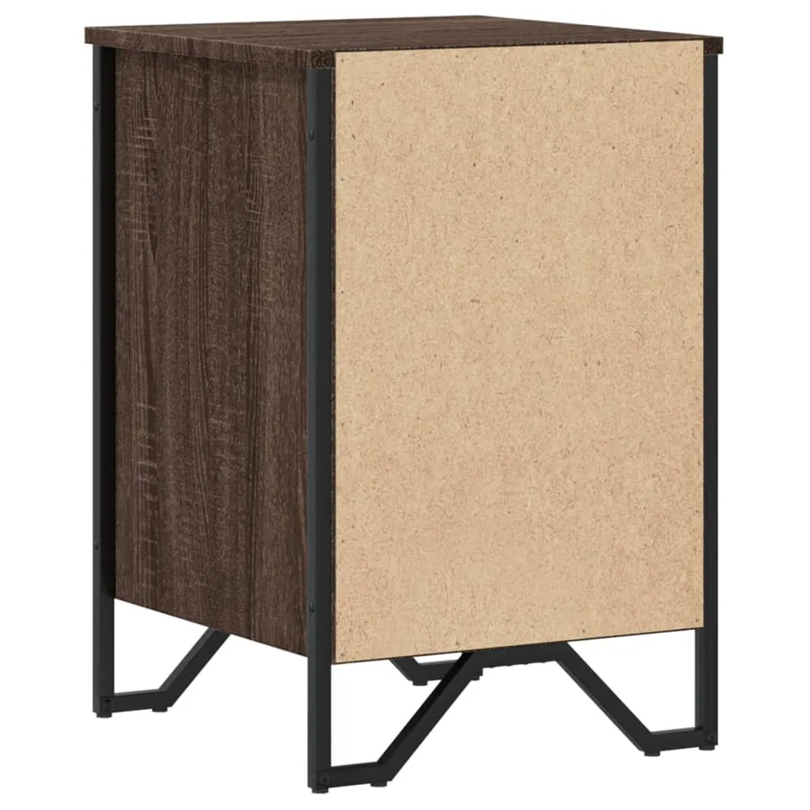 Table de chevet chêne marron 40x41x60 cm bois d'ingénierie - 7