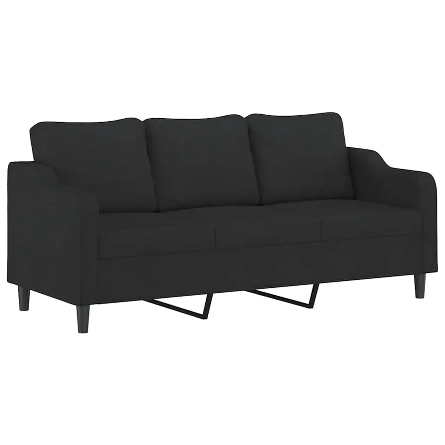 Ensemble de canapés 4 pcs avec coussins Noir Tissu - 5