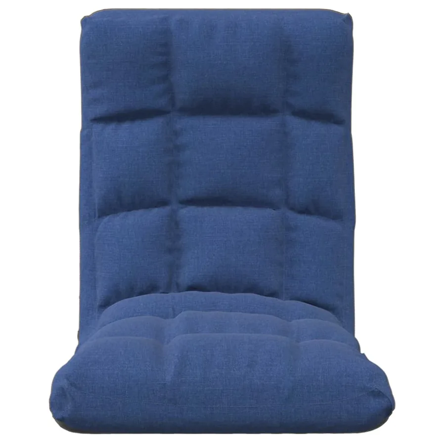 Chaise pliable de sol Bleu Tissu - 3
