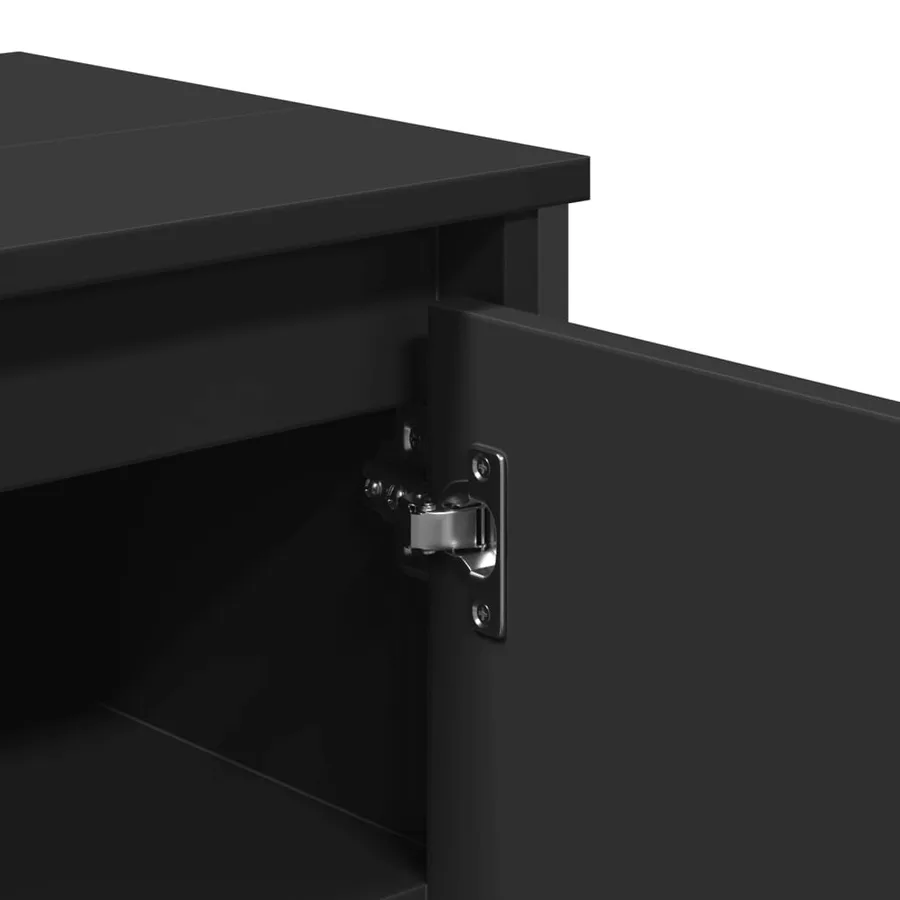 Armoire lavabo de salle de bain noir 91x35x60 cm - 7