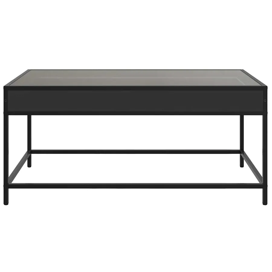 Table basse avec LED infini noir 90x50x41 cm - 6