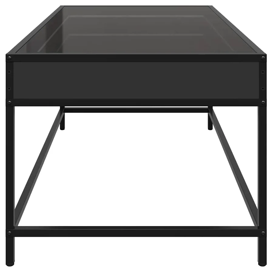 Table basse avec LED infini noir 90x50x41 cm - 7