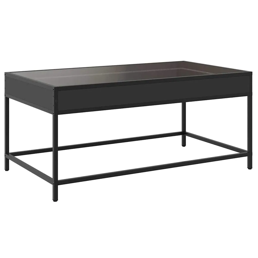 Table basse avec LED infini noir 90x50x41 cm - 8