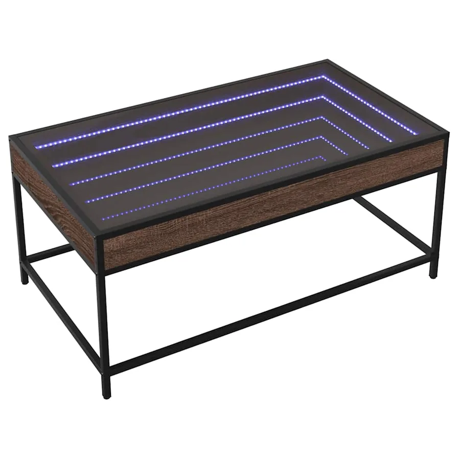 Table basse avec LED Infinity chêne marron 90x50x41 cm - 3