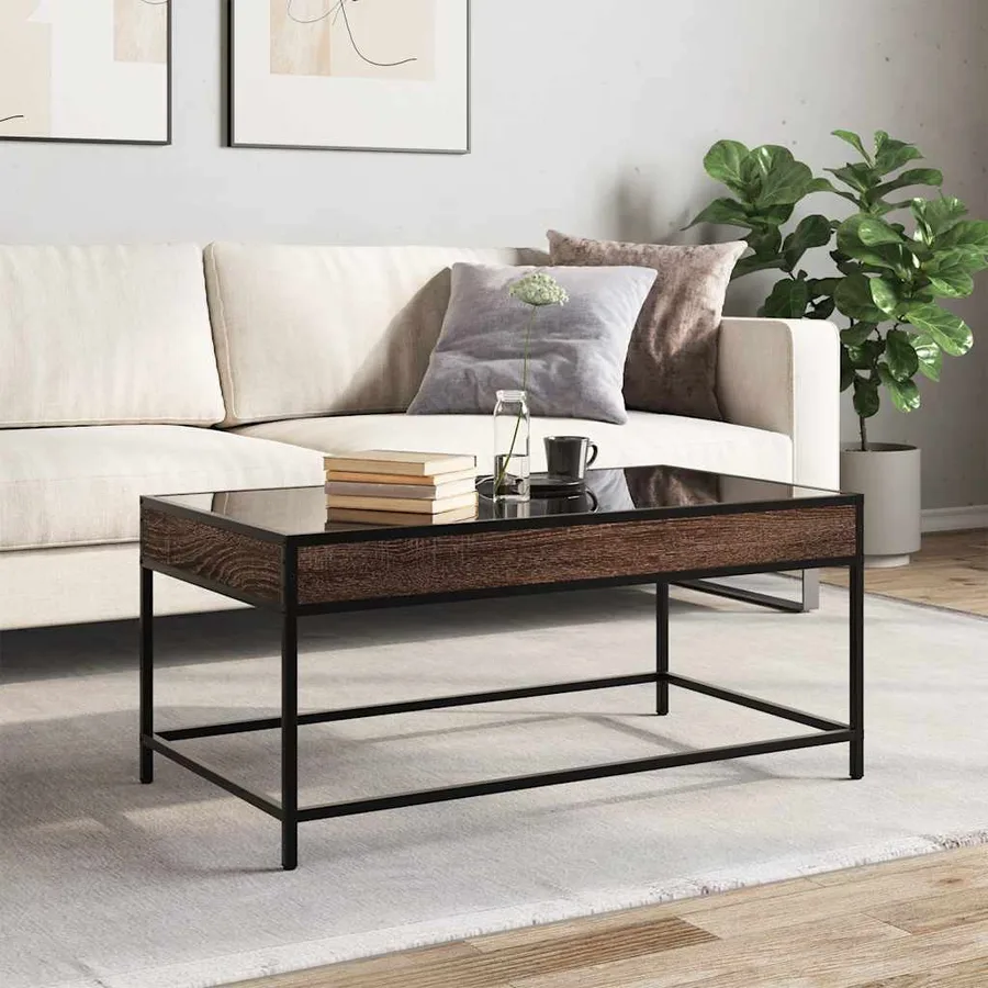 Table basse avec LED Infinity chêne marron 90x50x41 cm - 4