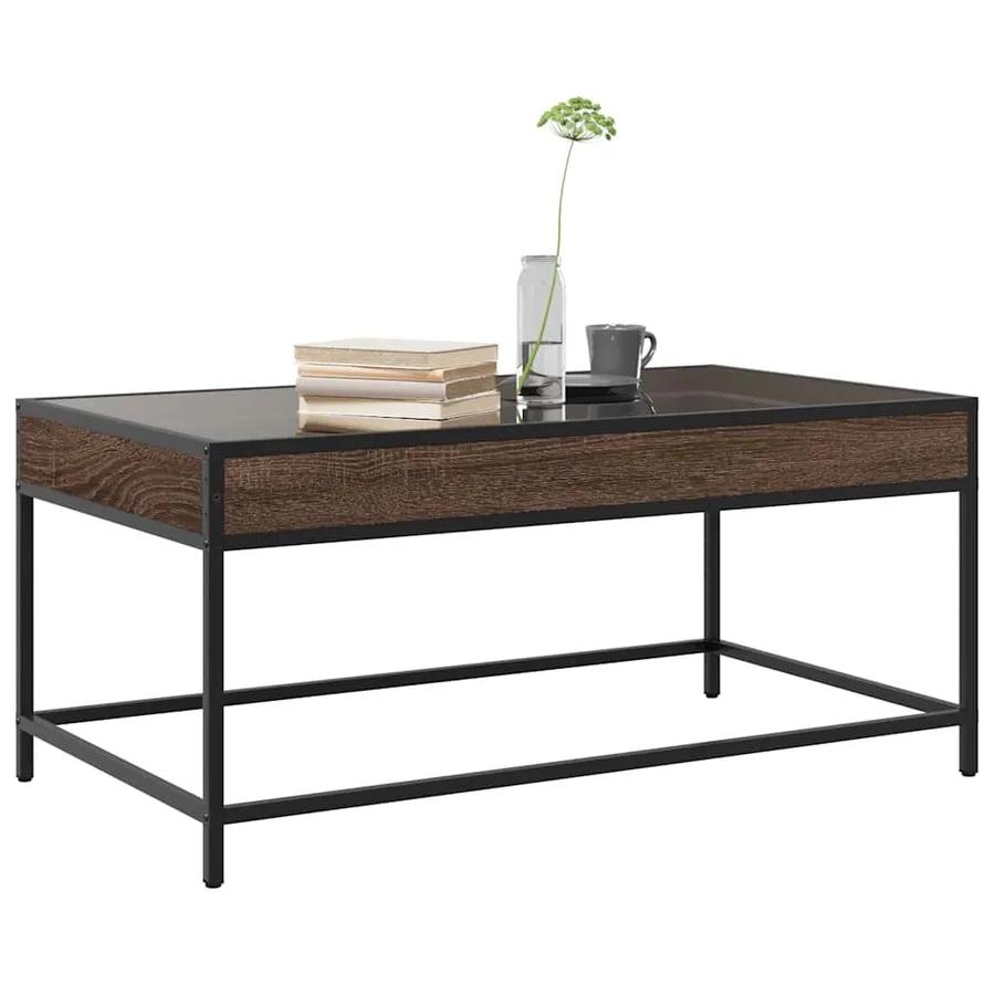 Table basse avec LED Infinity chêne marron 90x50x41 cm - 5