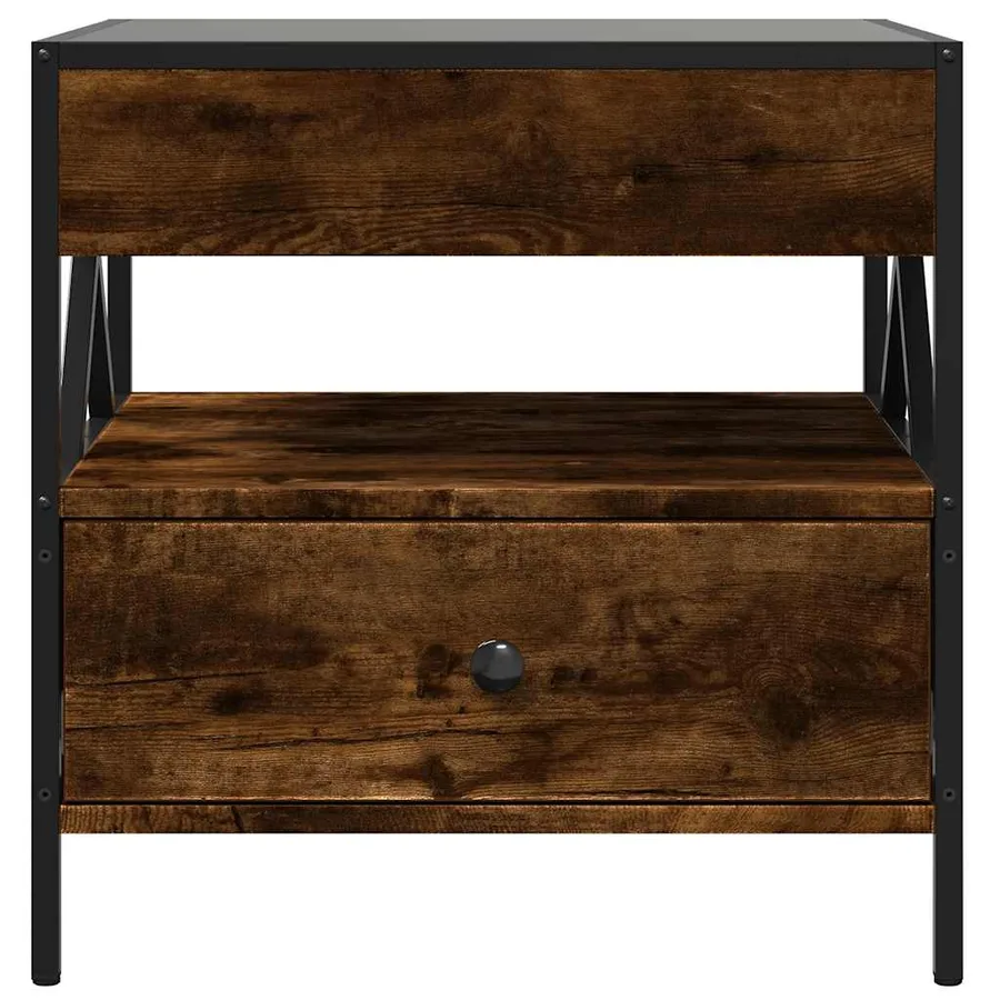 Table basse avec LED Infinity chêne fumé 50x50x51 cm - 6