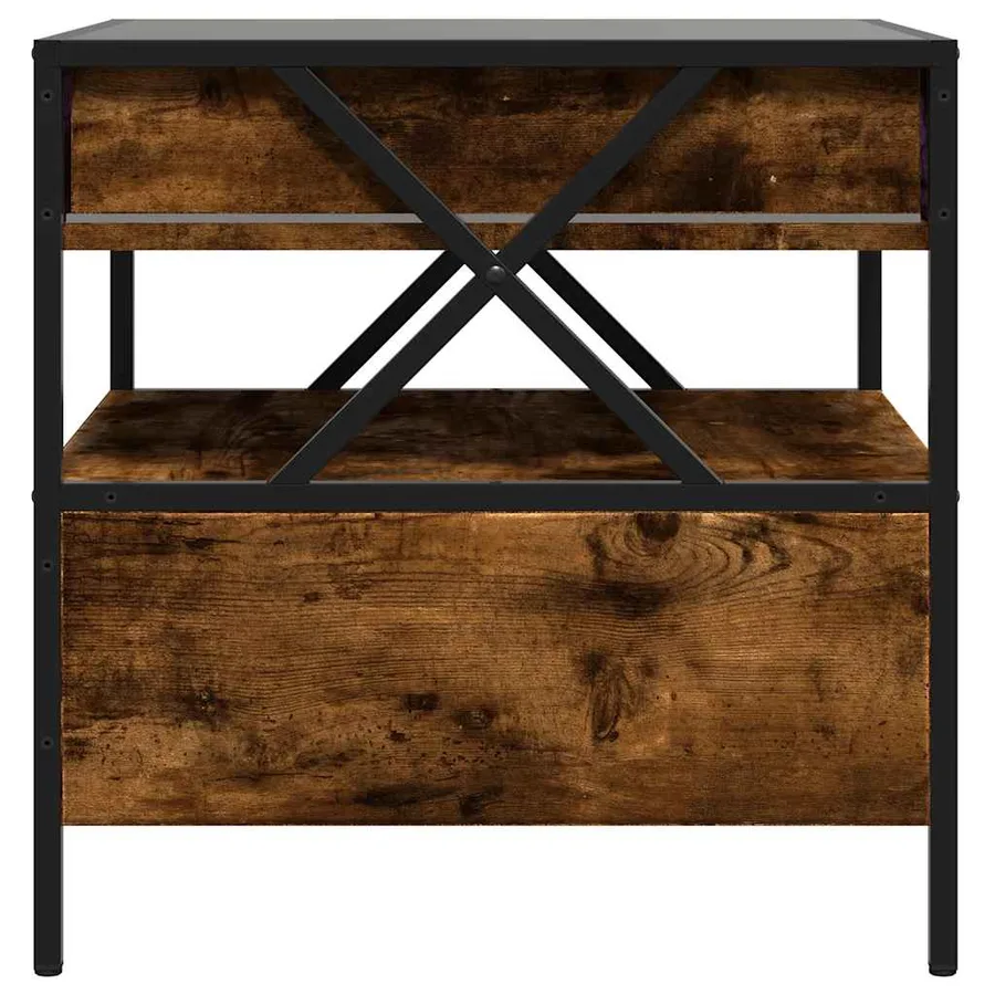 Table basse avec LED Infinity chêne fumé 50x50x51 cm - 8