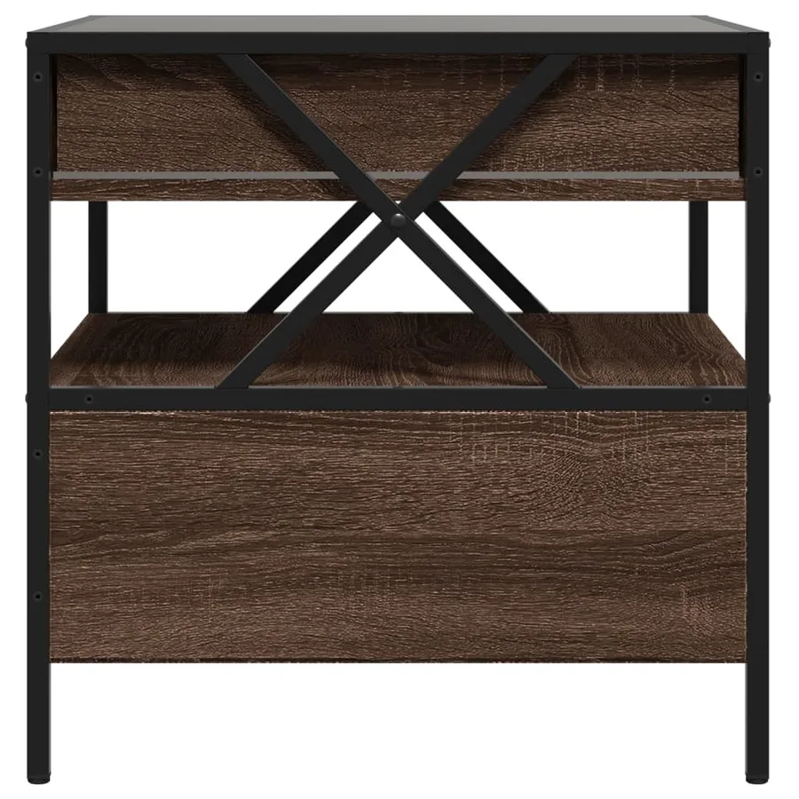 Table basse avec LED Infinity chêne marron 50x50x51 cm - 8