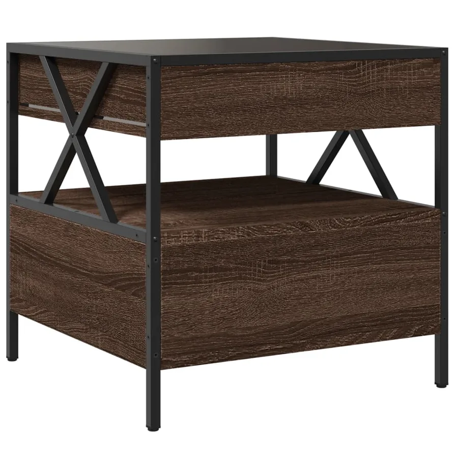 Table basse avec LED Infinity chêne marron 50x50x51 cm - 9