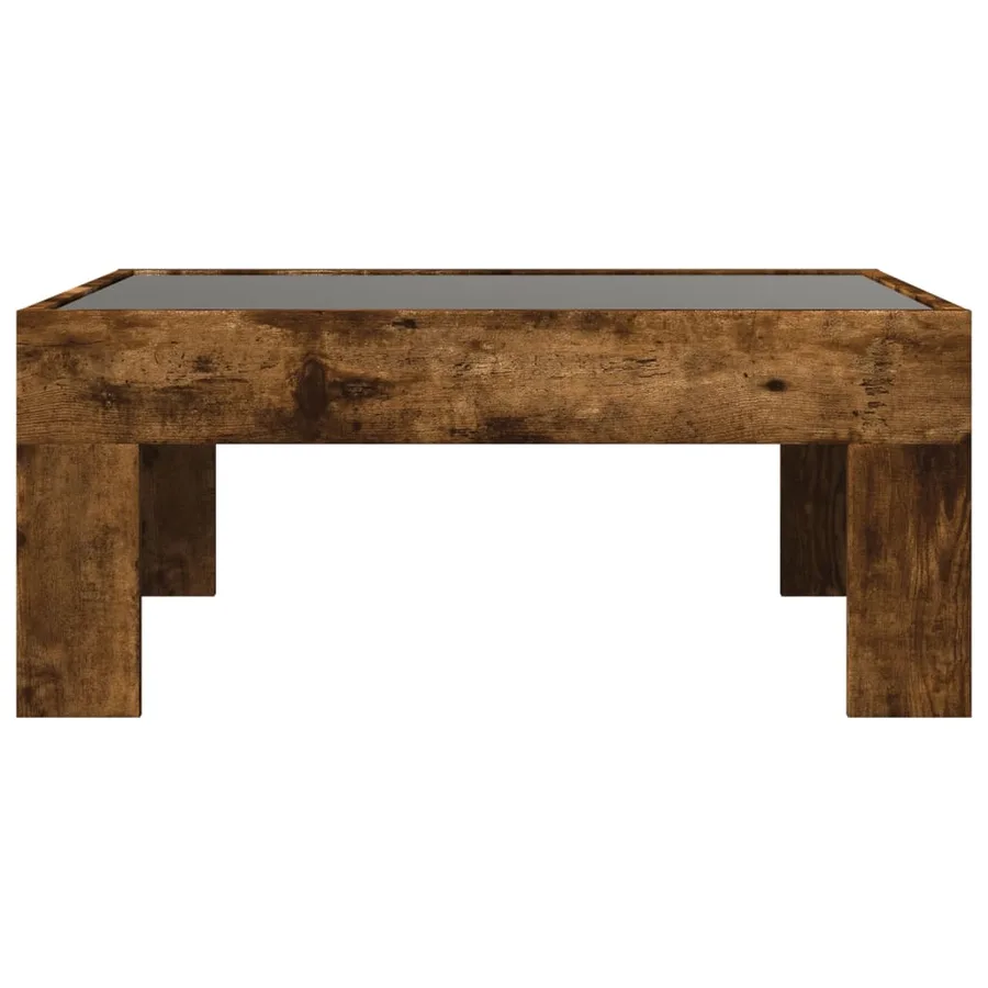 Table basse avec LED infini chêne fumé 70x50x30 cm - 6