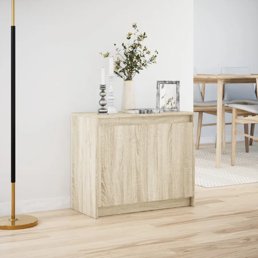 Buffet avec LED chêne sonoma 72x34x61 cm bois d'ingénierie - 4
