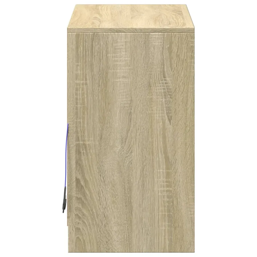 Buffet avec LED chêne sonoma 72x34x61 cm bois d'ingénierie - 8