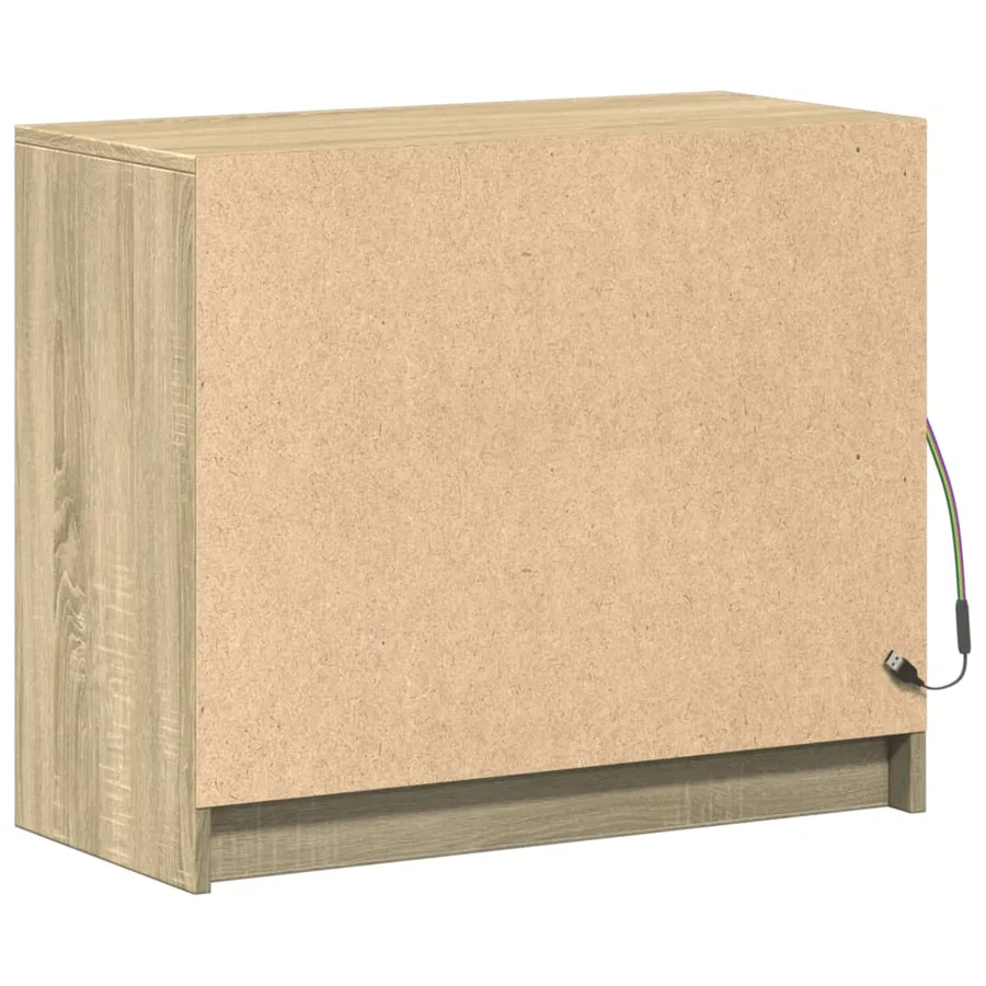 Buffet avec LED chêne sonoma 72x34x61 cm bois d'ingénierie - 9