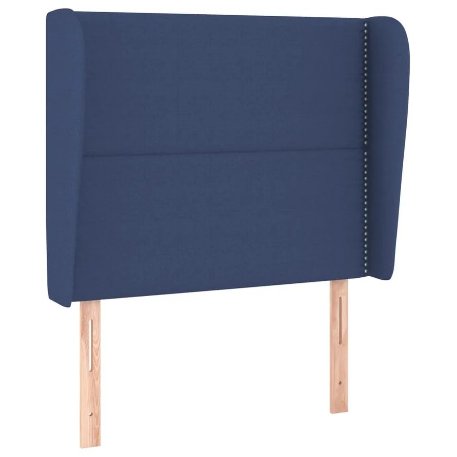 Tête de lit avec oreilles Bleu 93x23x118/128 cm Tissu - 2