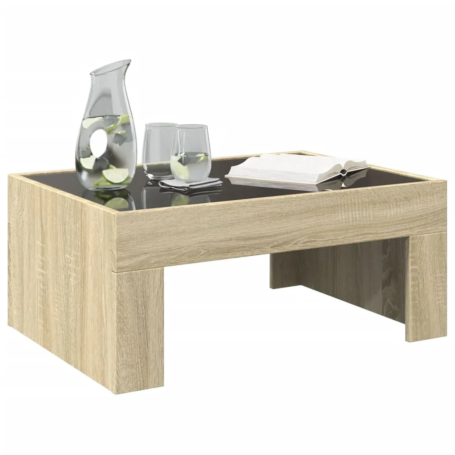 Table basse avec LED infini chêne sonoma 70x50x30 cm - 5