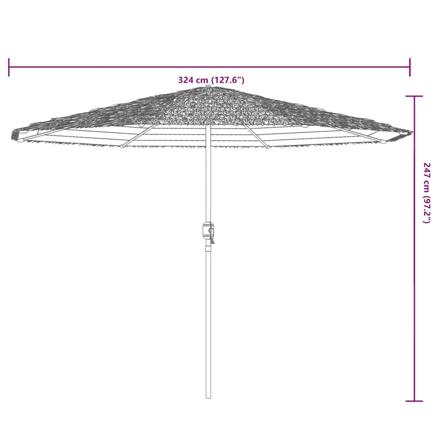 Parasol de jardin avec mât en acier marron 324x324x247 cm - 11