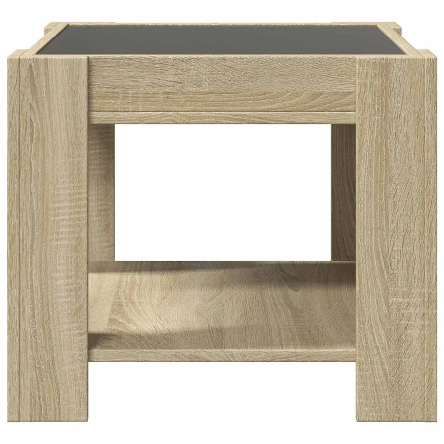 Table basse avec LED chêne sonoma 53x53x45 cm bois d'ingénierie - 7