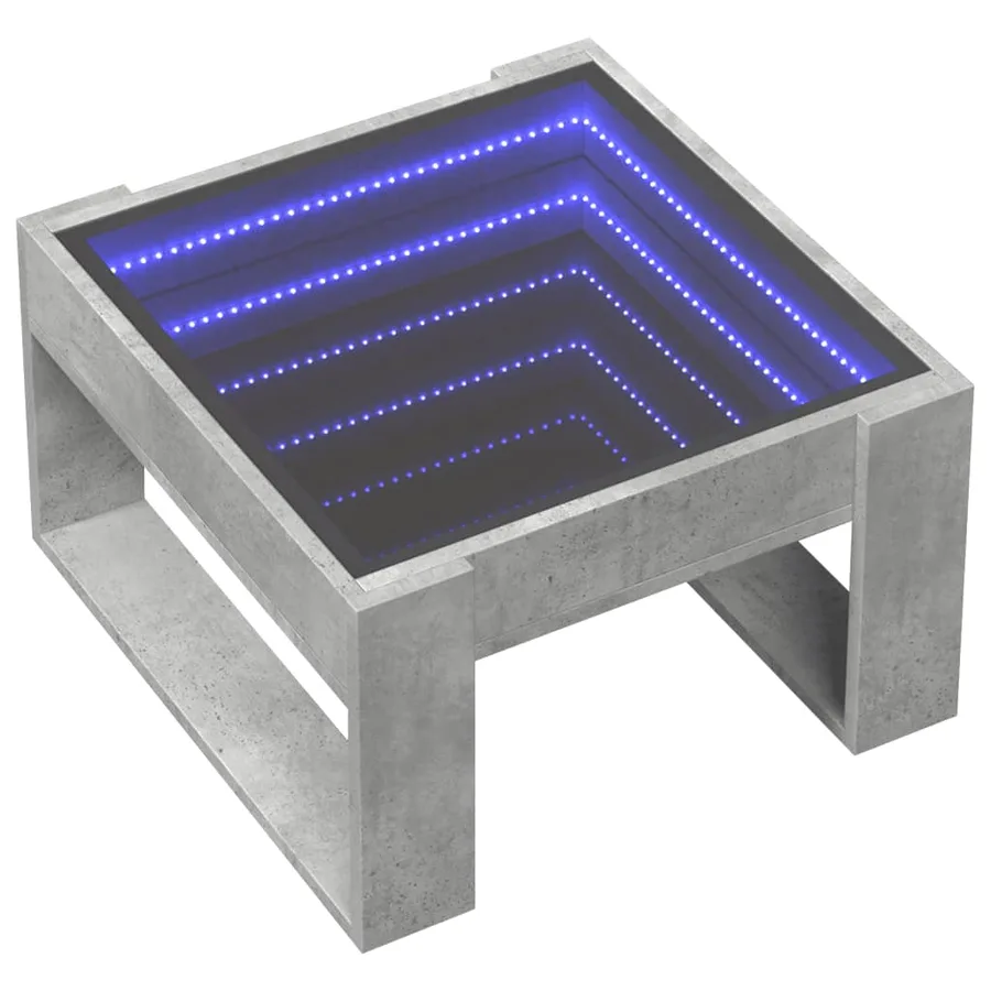 Table basse avec LED infini gris béton 50x53x30 cm - 3
