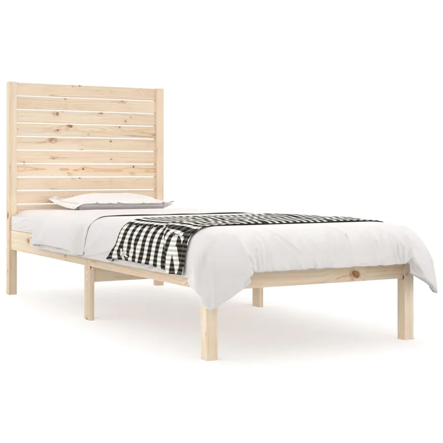 Cadre de lit sans matelas 75x190 cm bois massif - 2