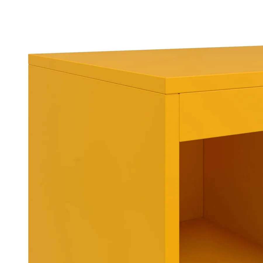 Buffet jaune moutarde 100,5x39x107 cm acier - 12
