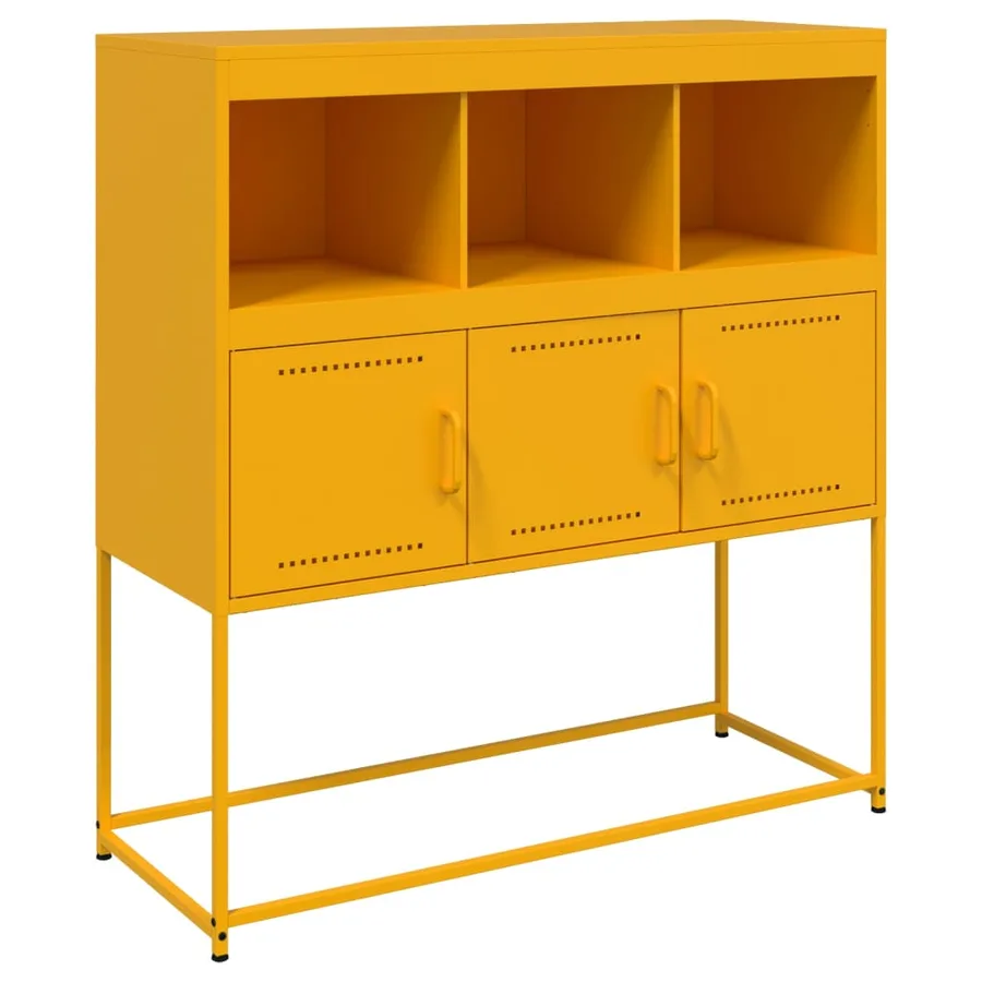 Buffet jaune moutarde 100,5x39x107 cm acier - 2