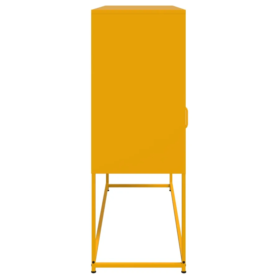 Buffet jaune moutarde 100,5x39x107 cm acier - 7